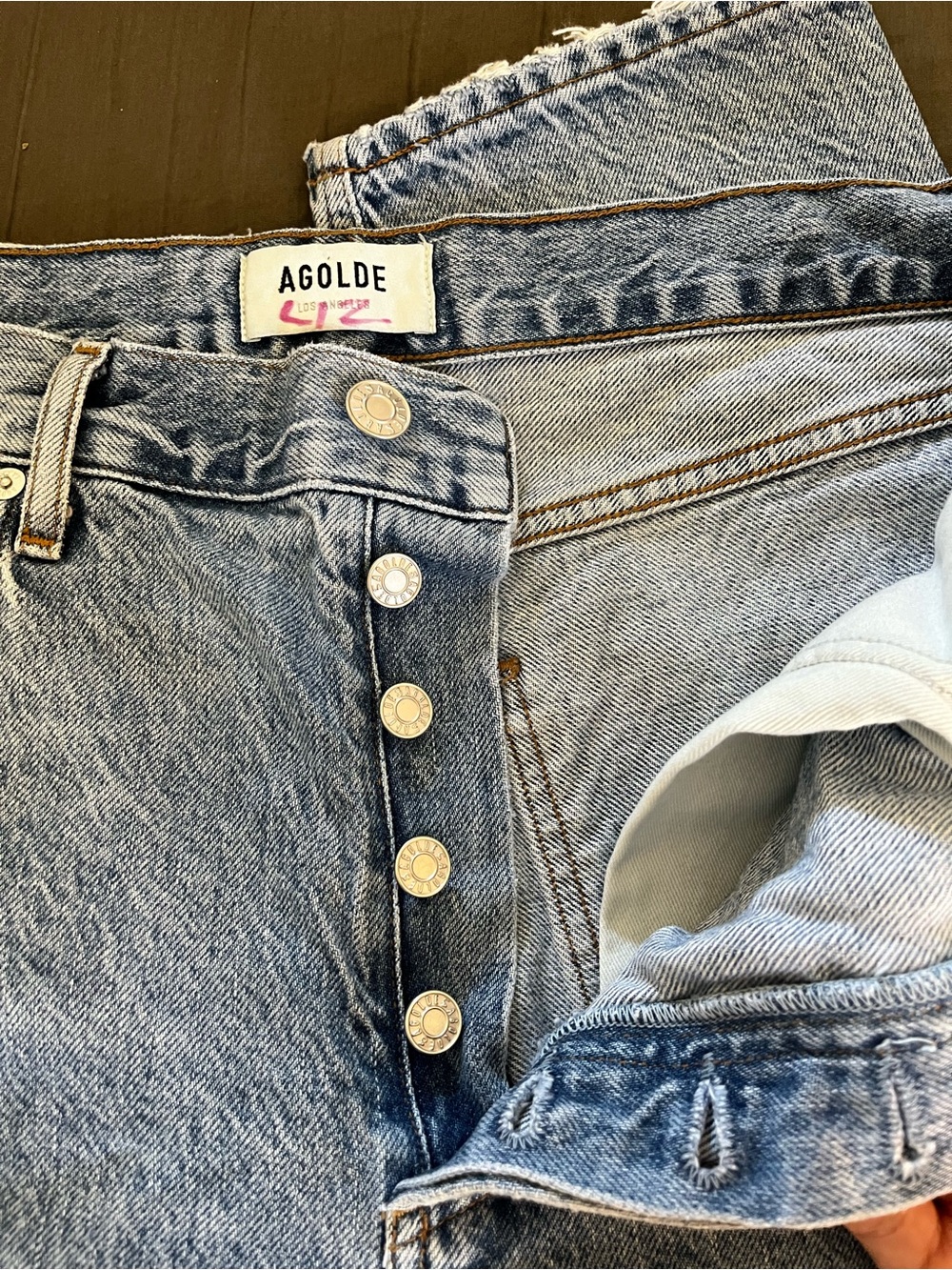 Agolde Light Blue Distressed Skinny Jeans - Picture 3 of 5